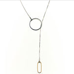 Steel and Brass Lozenge Lariat