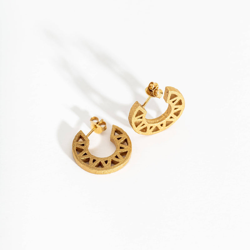 Geometric Gold Hoop Earrings | Gold Earrings for Women