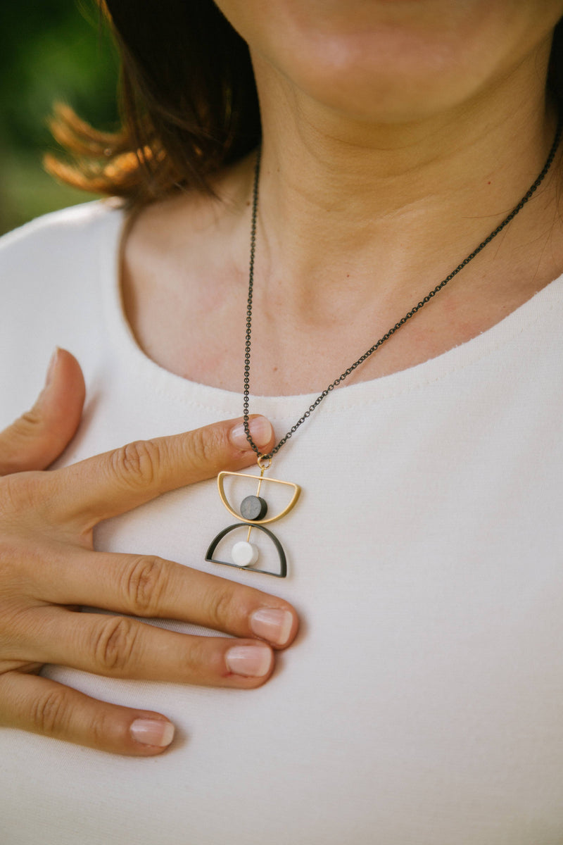 Monochrome Collection | Double Arch Necklace