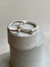 Dotty Textured Silver Grey Old-Cut Diamond Ring