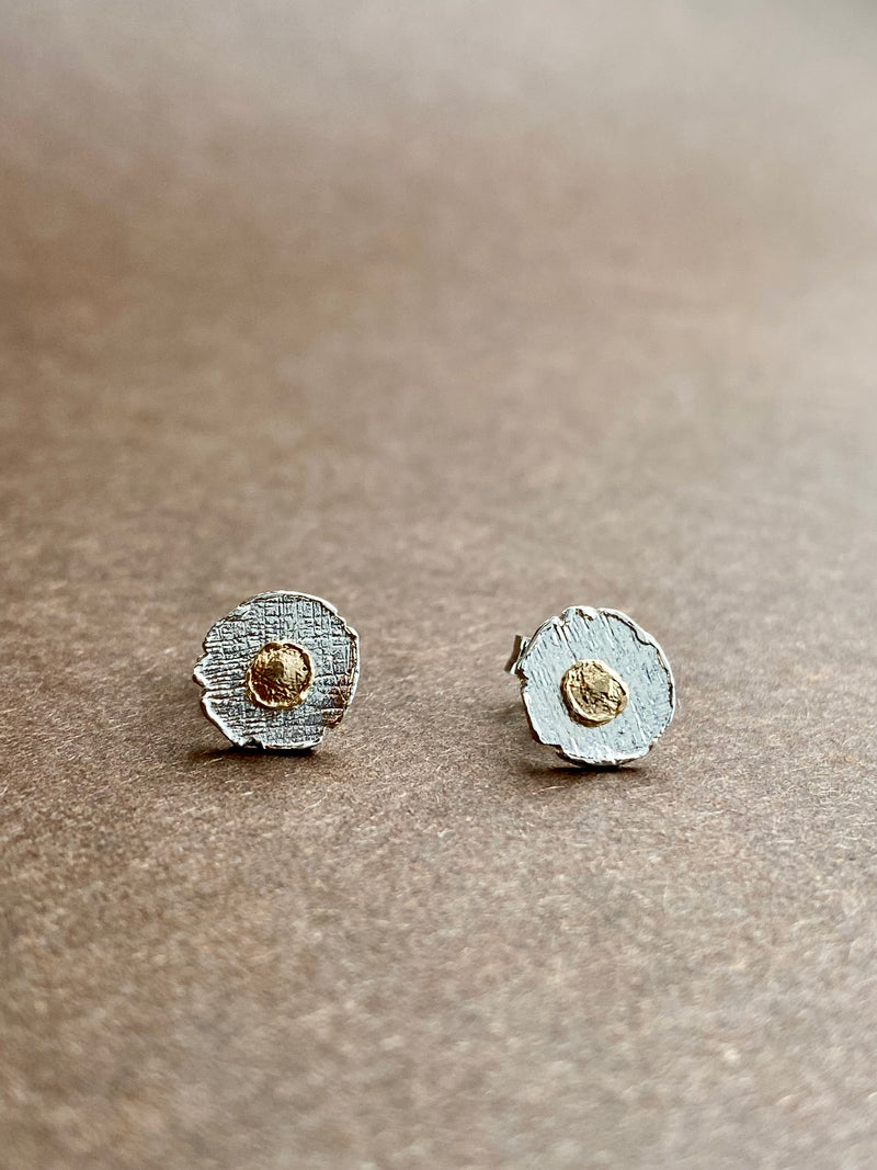 Two Colour Circle Stud Earrings