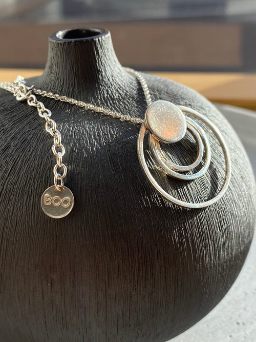 Large Silver Circle Necklace