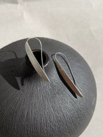 Medium Silver Barley Leaf Hook Earrings