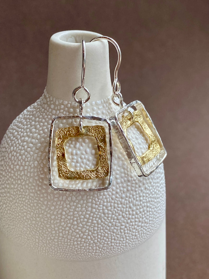 Articulated Square Drop Earrings