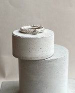 Dotty Textured Thick Silver Grey Old-Cut Diamond Ring