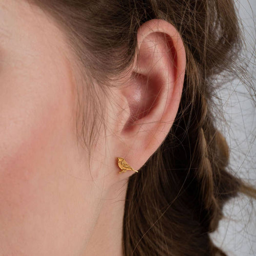 Tiny Bird Stud Earrings