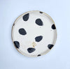 Side Plate With Black Spots And Gold Flower Motif Stamp