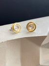 Silver And Gold Diamond Earrings