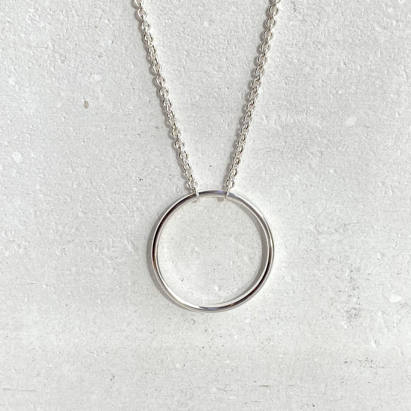 Single Silver Circle Pendant