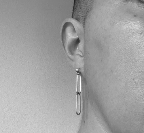 Steel Paperclips Earrings 2 Links