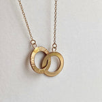 Double Circle Gold Necklace 16”