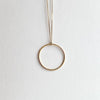 Large Gold Circle Necklace 16”