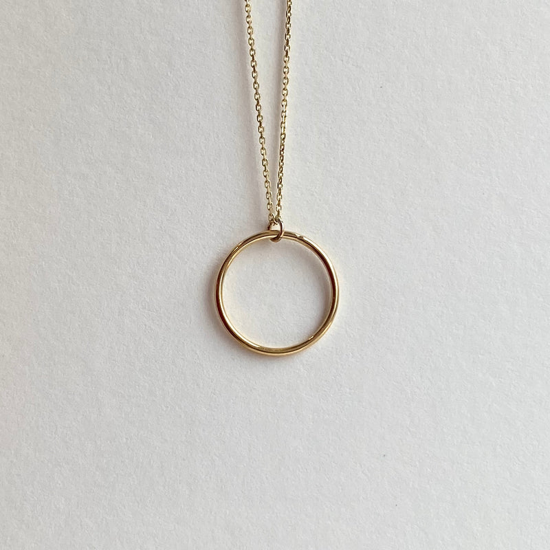 Mini Circle Gold Necklace 18”