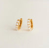 WHITE OPAL GOLD HUGGIE EARRINGS