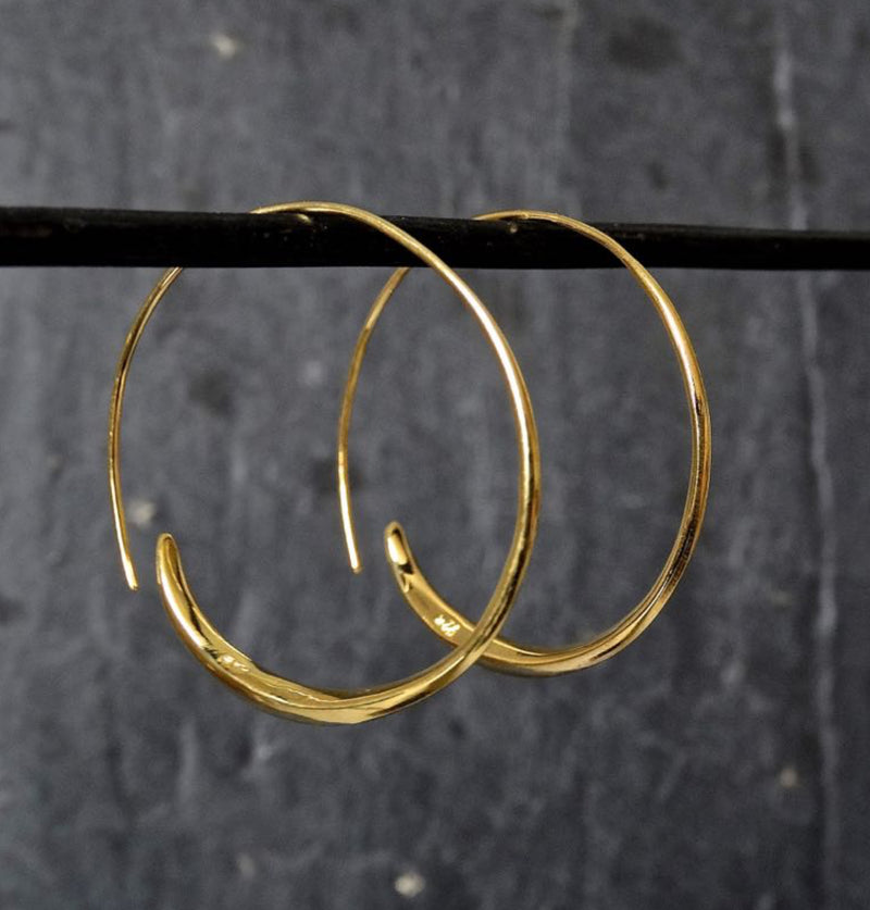 Gold Wrap Over Hoop Earrings