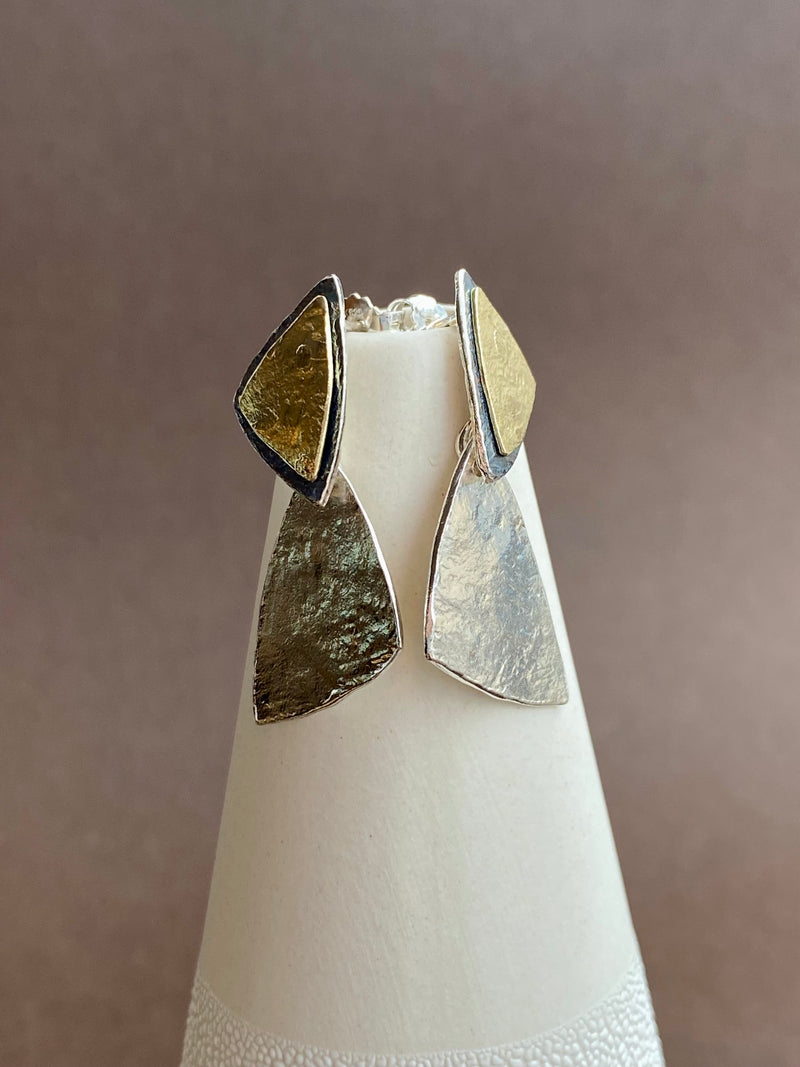 Triangle Shaped Articulated Drop Earrings