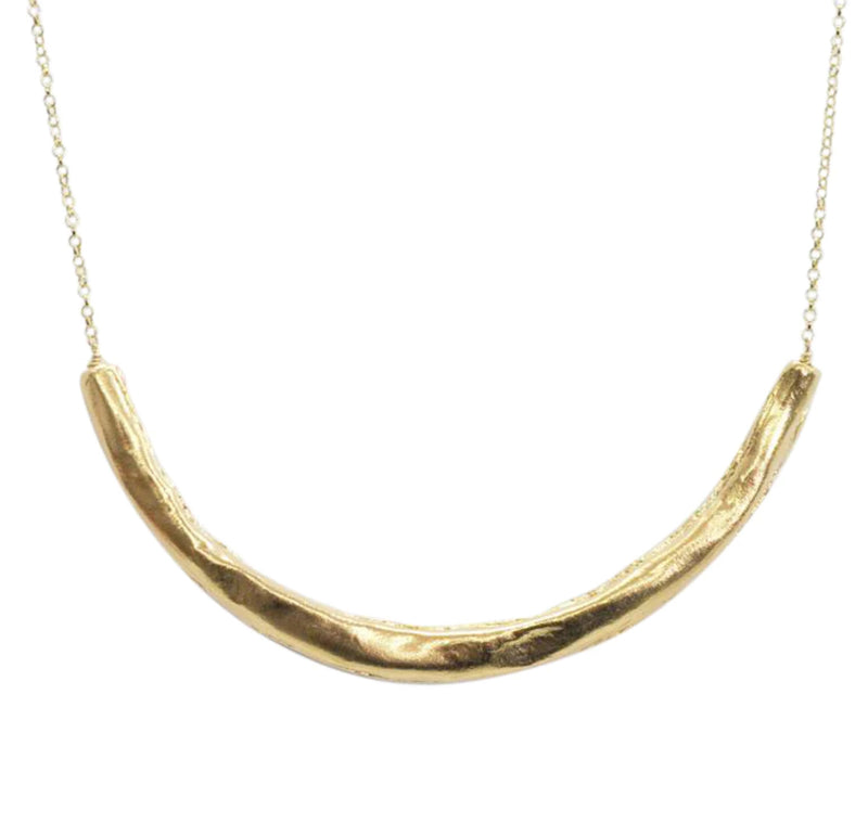 Gold Plated Organic Bar Necklace