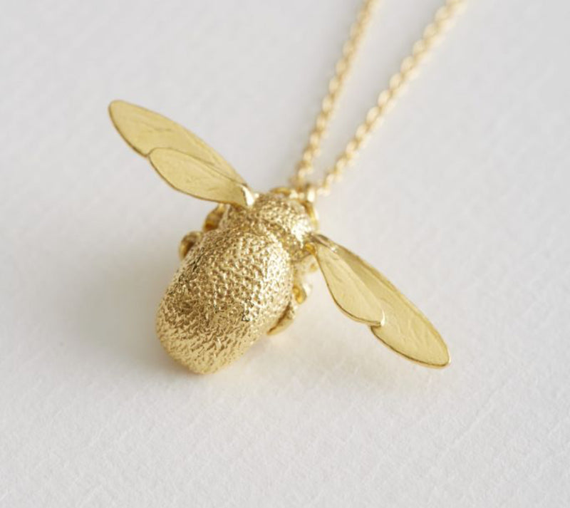 Alex Monroe Gold Plated Bee Necklace