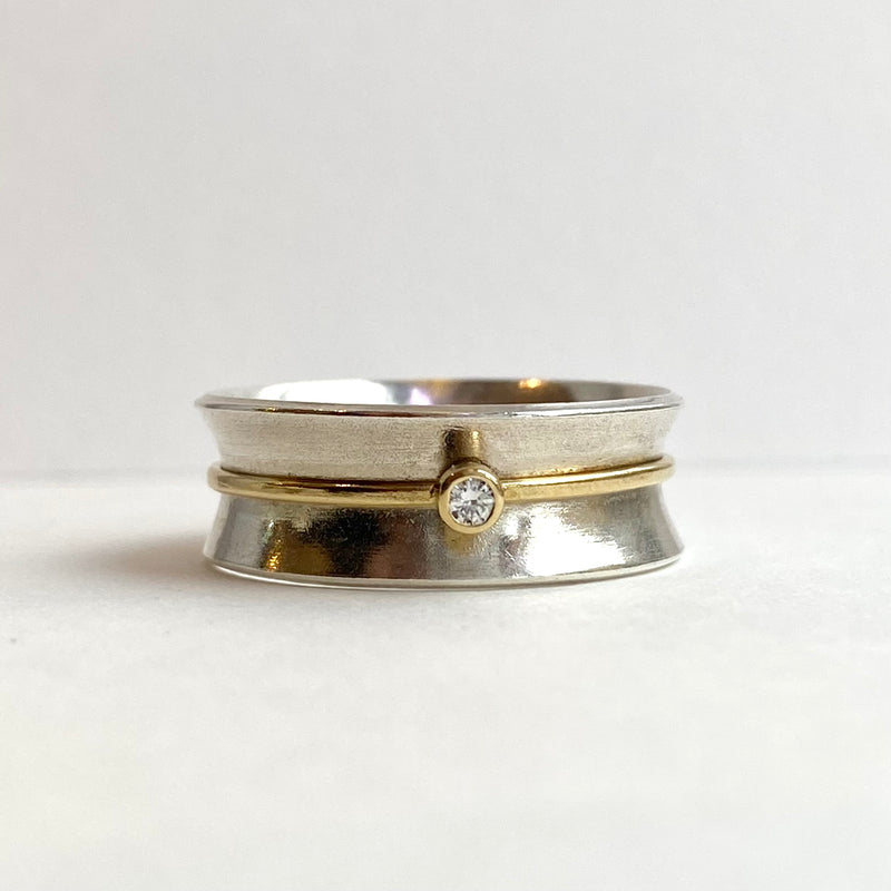 Chunky Silver And Gold Ring