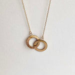 Double Circle Gold Necklace 16”