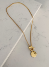 18k Gold Plated T Bar & Disc Necklace