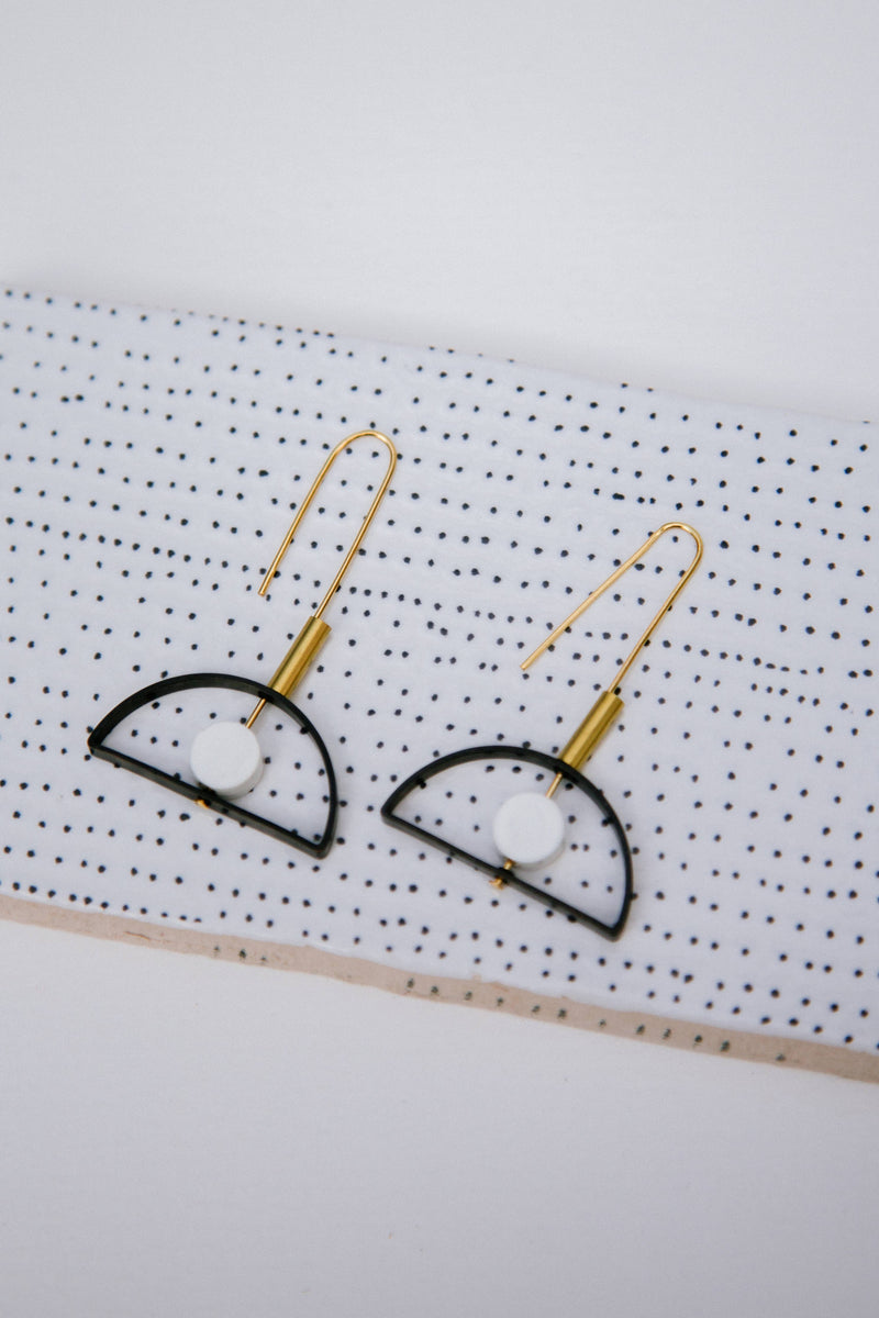 Monochrome Collection | Black Arch Earrings