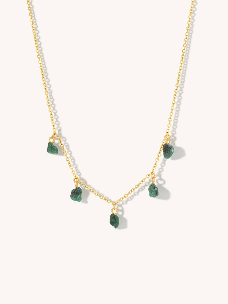 MOHICA RAW EMERALD CHARM CHOKER