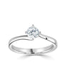 A timeless compass set round twist solitaire with curved plain shoulders